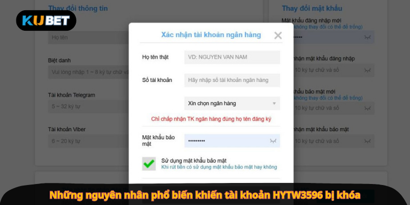 Những nguyên nhân phổ biến khiến tài khoản HYTW3596 bị khóa